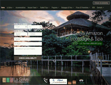 Tablet Screenshot of laselvajunglelodge.com